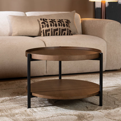 Rio coffee table Ø58 cm rustic oak veneer