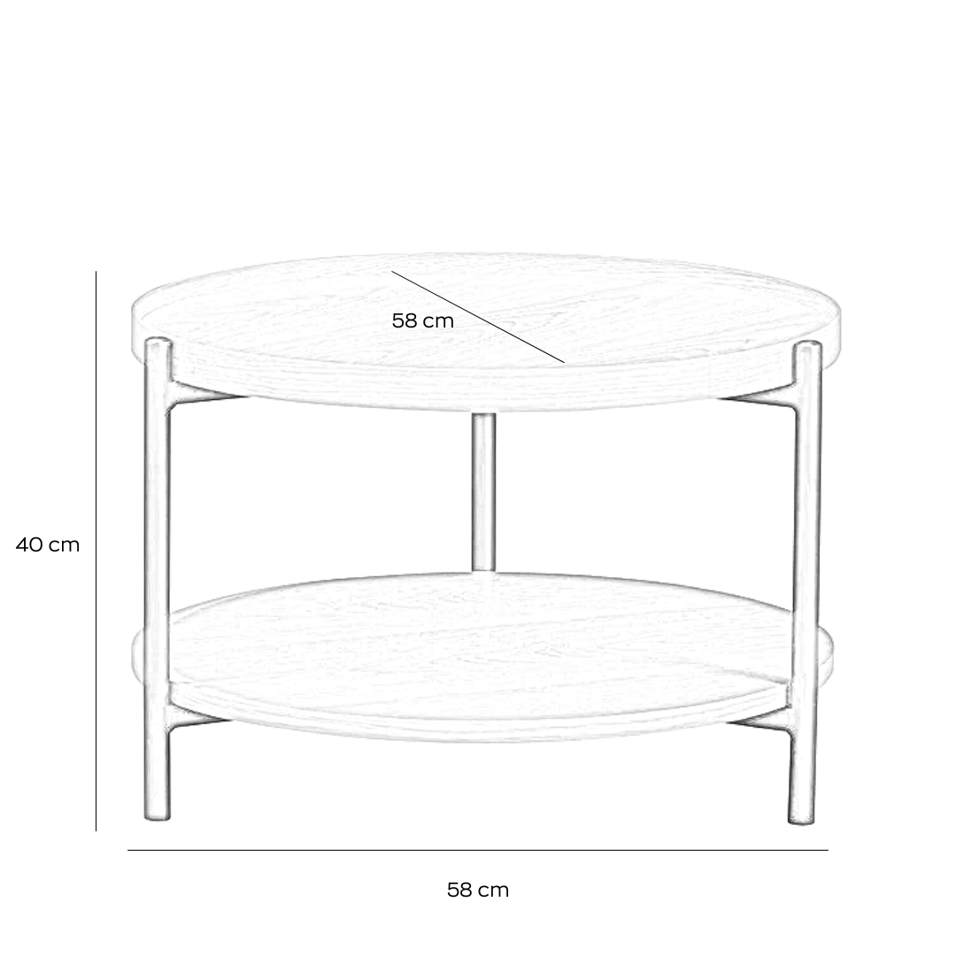 Rio coffee table Ø58 cm rustic oak veneer