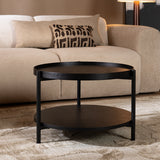 Coffee table Rio Ø58 cm black oak oak veneer
