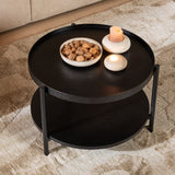 Coffee table Rio Ø58 cm black oak oak veneer