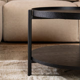 Coffee table Rio Ø58 cm black oak oak veneer