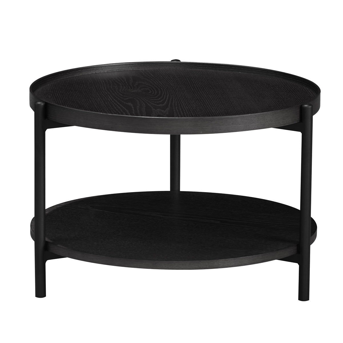 Coffee table Rio Ø58 cm black oak oak veneer