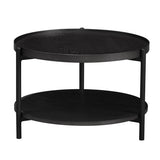 Coffee table Rio Ø58 cm black oak oak veneer