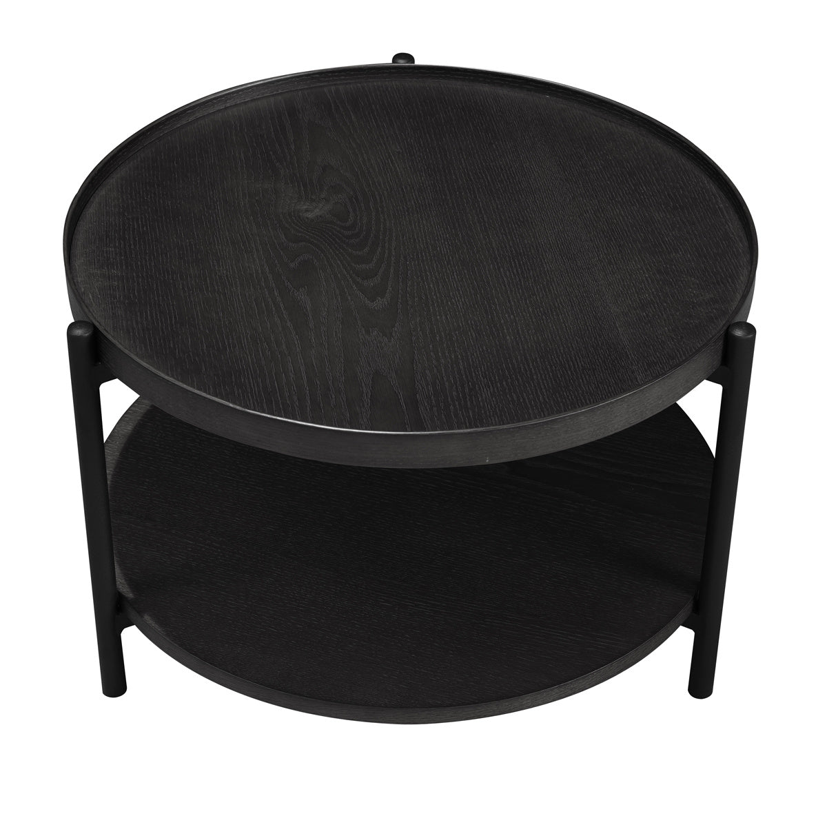 Coffee table Rio Ø58 cm black oak oak veneer