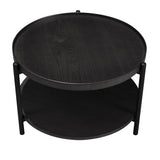 Coffee table Rio Ø58 cm black oak oak veneer