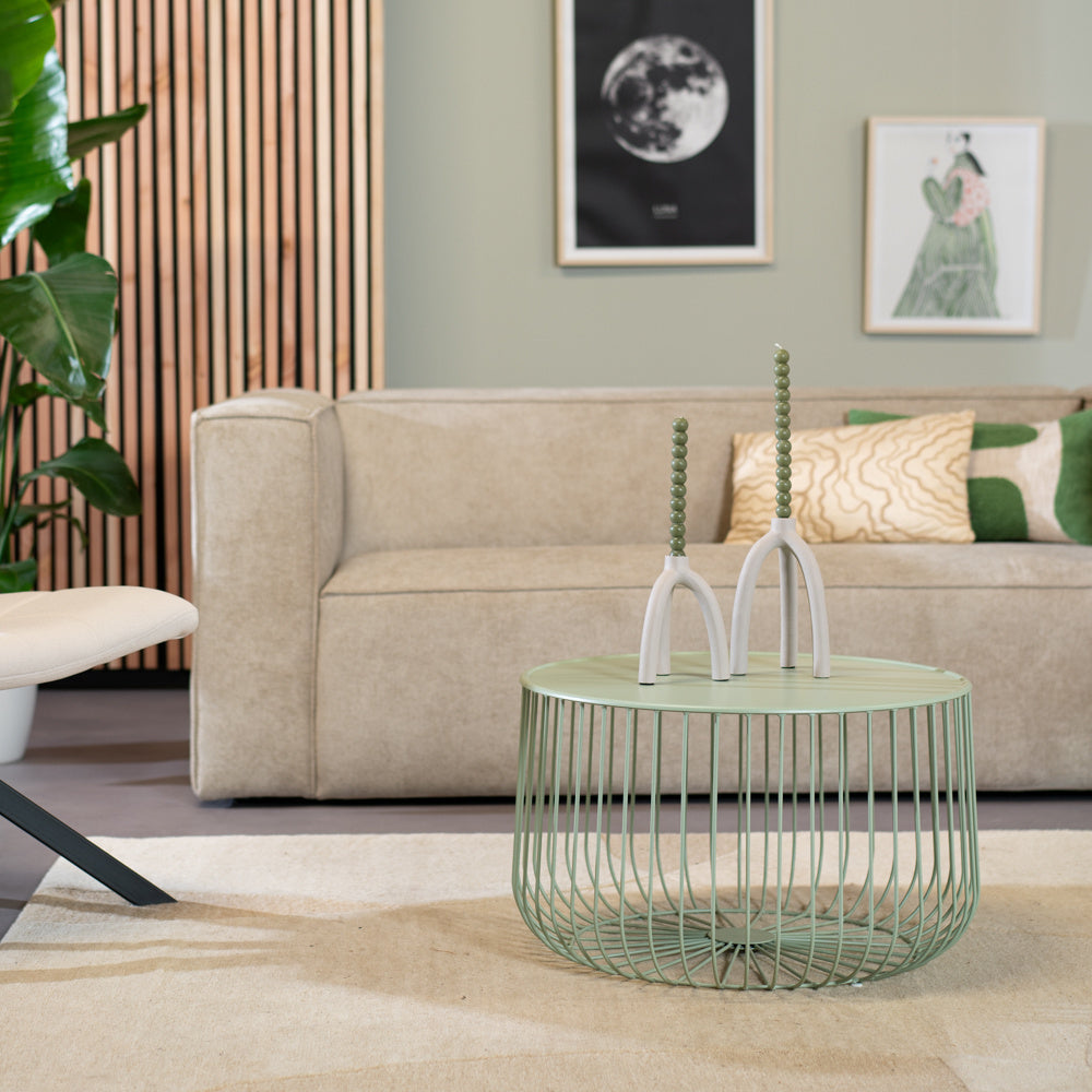 Coffee table Senna metal light green Green