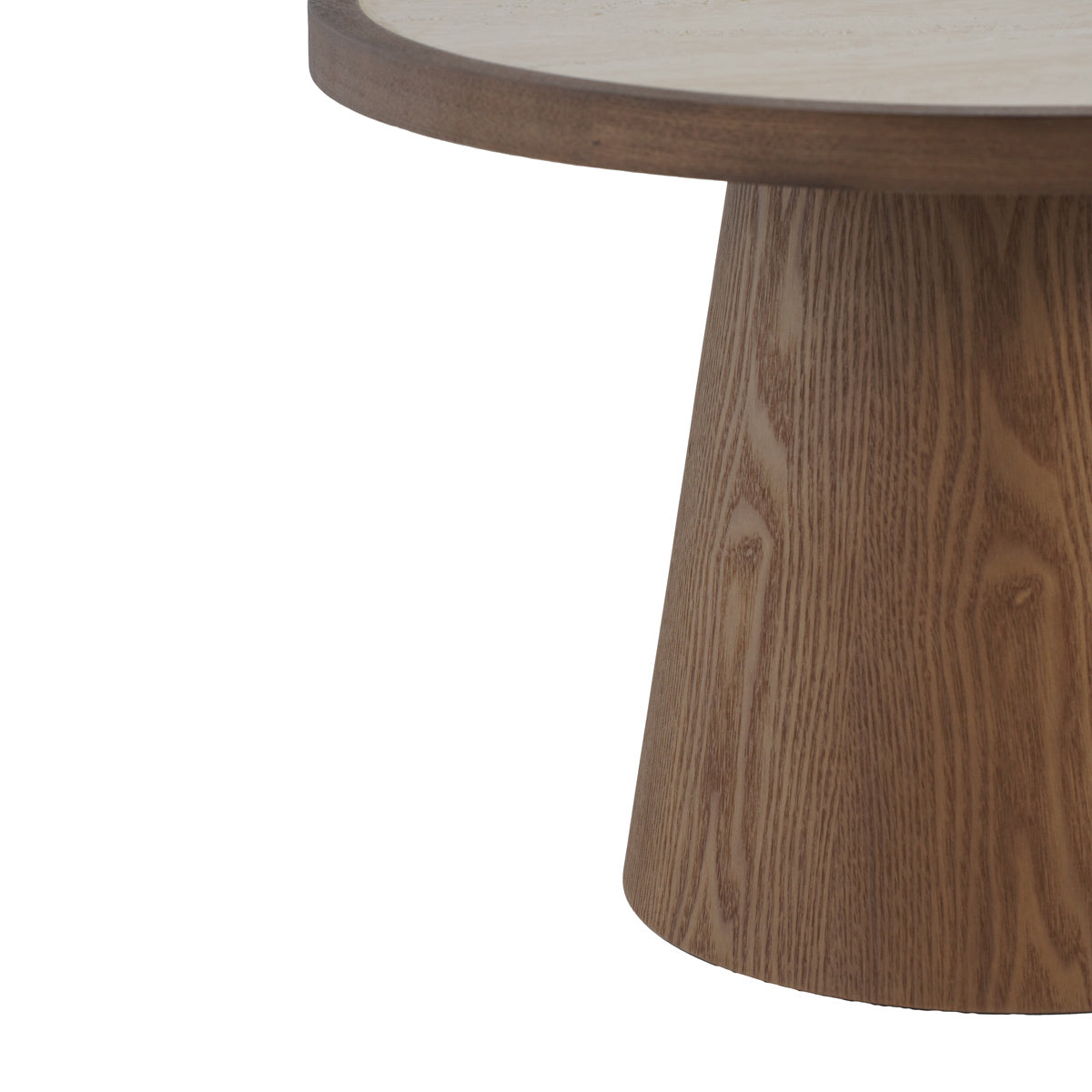 Coffee tables Mae set of 2 Ø50 and Ø62 cm travertine/rustic oak Oak veneer