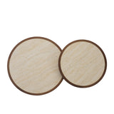 Coffee tables Mae set of 2 Ø50 and Ø62 cm travertine/rustic oak Oak veneer