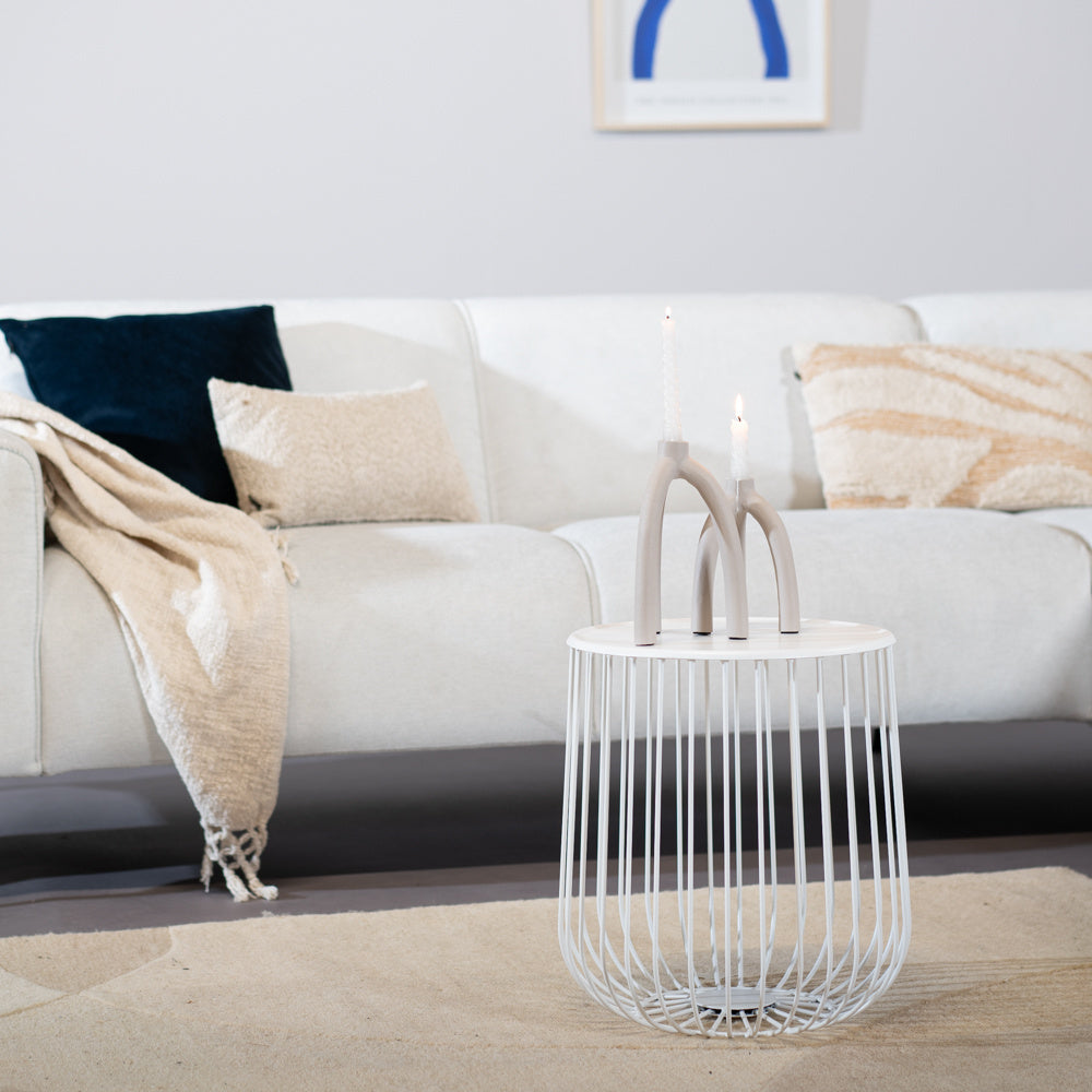Coffee table Tygo metal white Powder-coated metal