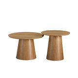 Coffee tables Ash set of 2 Ø50 and Ø62 cm clear oak Natural oak Oak veneer