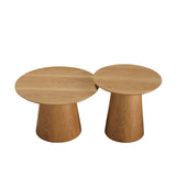 Coffee tables Ash set of 2 Ø50 and Ø62 cm clear oak Natural oak Oak veneer