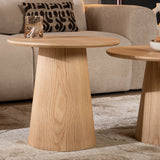 Coffee tables Ash set of 2 Ø50 and Ø62 cm clear oak Natural oak Oak veneer