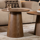 Coffee tables Ash set of 2 Ø50 and Ø62 cm rustic oak Walnut oak veneer