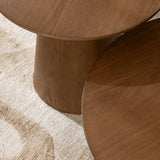 Coffee tables Ash set of 2 Ø50 and Ø62 cm rustic oak Walnut oak veneer