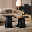 Coffee tables Ash set of 2 Ø50 and Ø62 cm black oak oak veneer