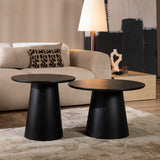 Coffee tables Ash set of 2 Ø50 and Ø62 cm black oak oak veneer