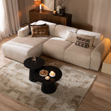 Coffee tables Ash set of 2 Ø50 and Ø62 cm black oak oak veneer