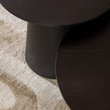 Coffee tables Ash set of 2 Ø50 and Ø62 cm black oak oak veneer