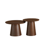Coffee tables Ash set of 2 Ø50 and Ø62 cm rustic oak Walnut oak veneer