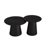 Coffee tables Ash set of 2 Ø50 and Ø62 cm black oak oak veneer