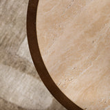 Coffee tables Mae set of 2 Ø50 and Ø62 cm travertine/rustic oak Oak veneer