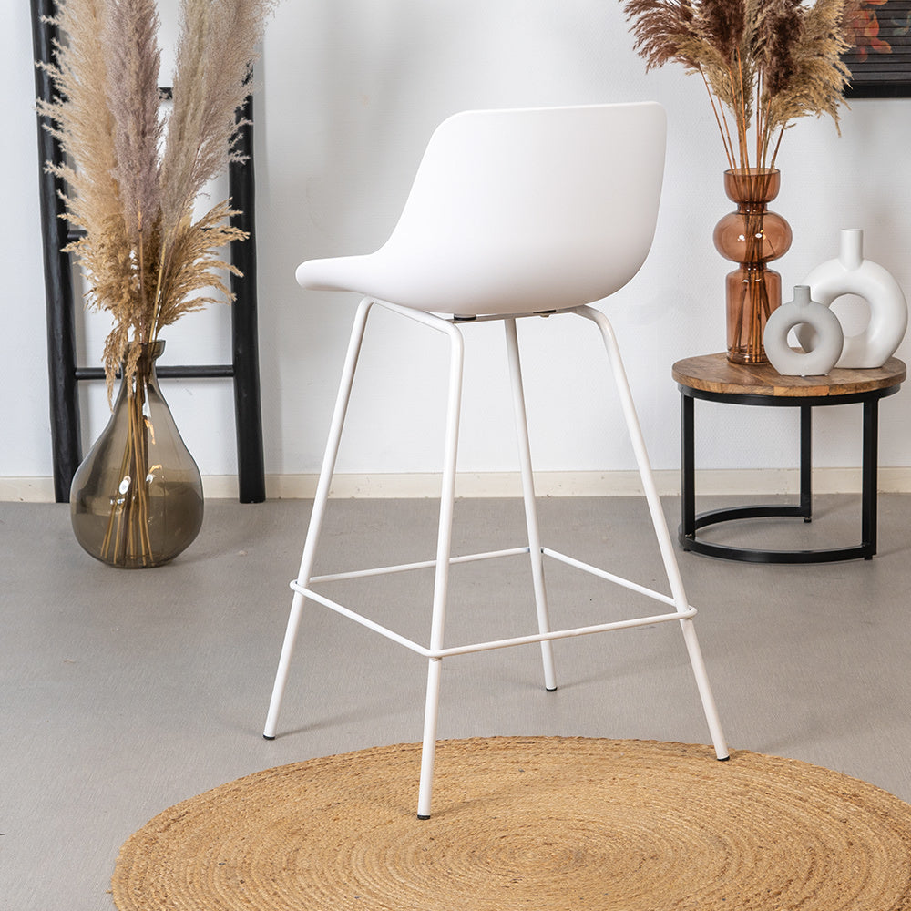 Scandinavian bar stool Dani white 65 cm - image 3