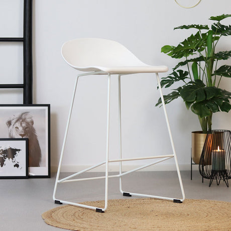 Scandinavian Barstool Ellen white 66cm - image 1