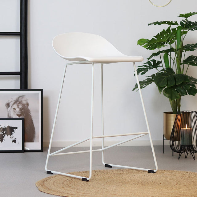 Scandinavian Barstool Ellen white 66cm - image 1