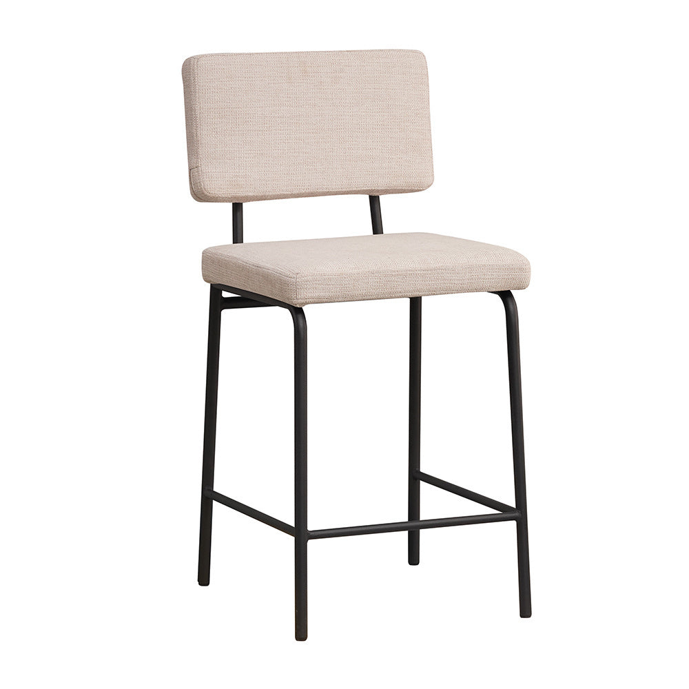 Scandinavian bar stool Aspen beige recycled fabric 64-77 cm Recycled polyester 47 cm wide