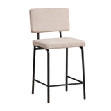 Scandinavian bar stool Aspen beige recycled fabric 64-77 cm Recycled polyester 47 cm wide