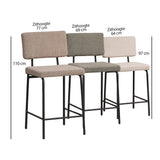 Scandinavian bar stool Aspen beige recycled fabric 64-77 cm - image 10