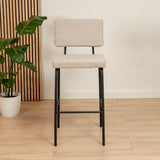 Scandinavian bar stool Aspen beige recycled fabric 64-77 cm - image 2