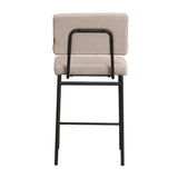 Scandinavian bar stool Aspen beige recycled fabric 64-77 cm - image 9