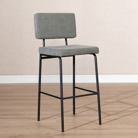Scandinavian bar stool Aspen green recycled fabric 64-77 cm Recycled polyester 47 cm wide