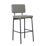 Scandinavian bar stool Aspen green recycled fabric 64-77 cm Recycled polyester 47 cm wide