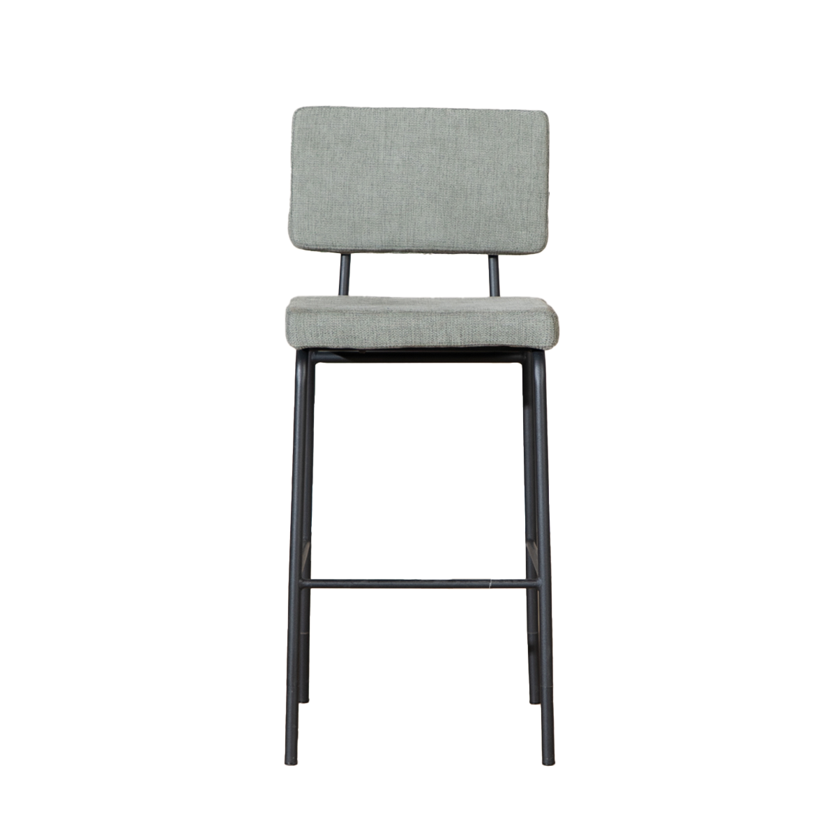Scandinavian bar stool Aspen green recycled fabric 64-77 cm Recycled polyester 47 cm wide