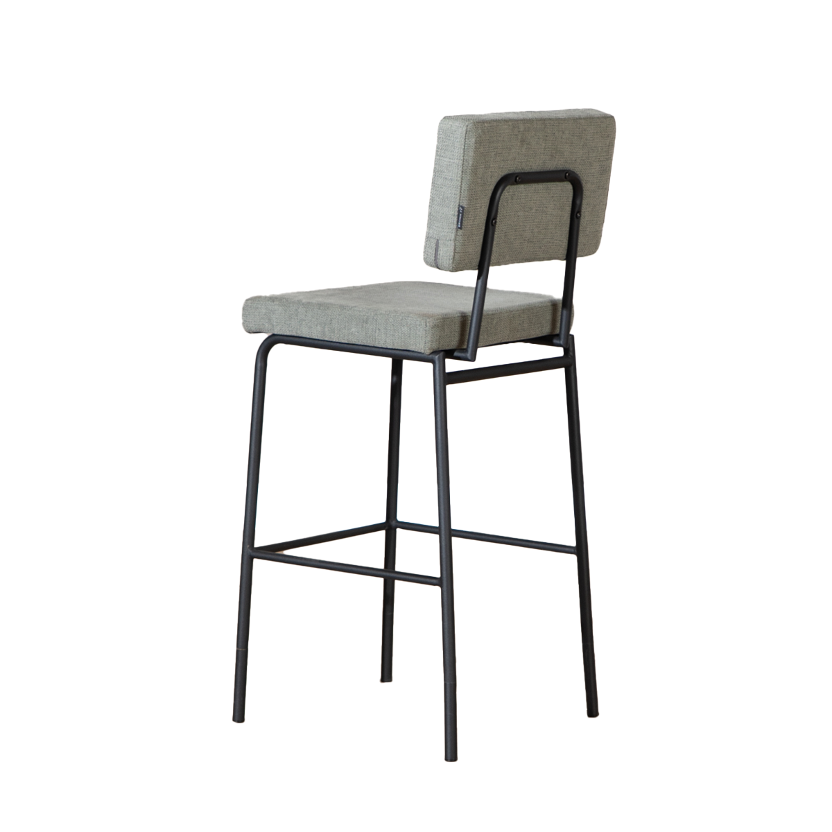 Scandinavian bar stool Aspen green recycled fabric 64-77 cm Recycled polyester 47 cm wide