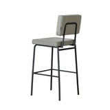 Scandinavian bar stool Aspen green recycled fabric 64-77 cm Recycled polyester 47 cm wide