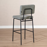 Scandinavian bar stool Aspen green recycled fabric 64-77 cm Recycled polyester 47 cm wide