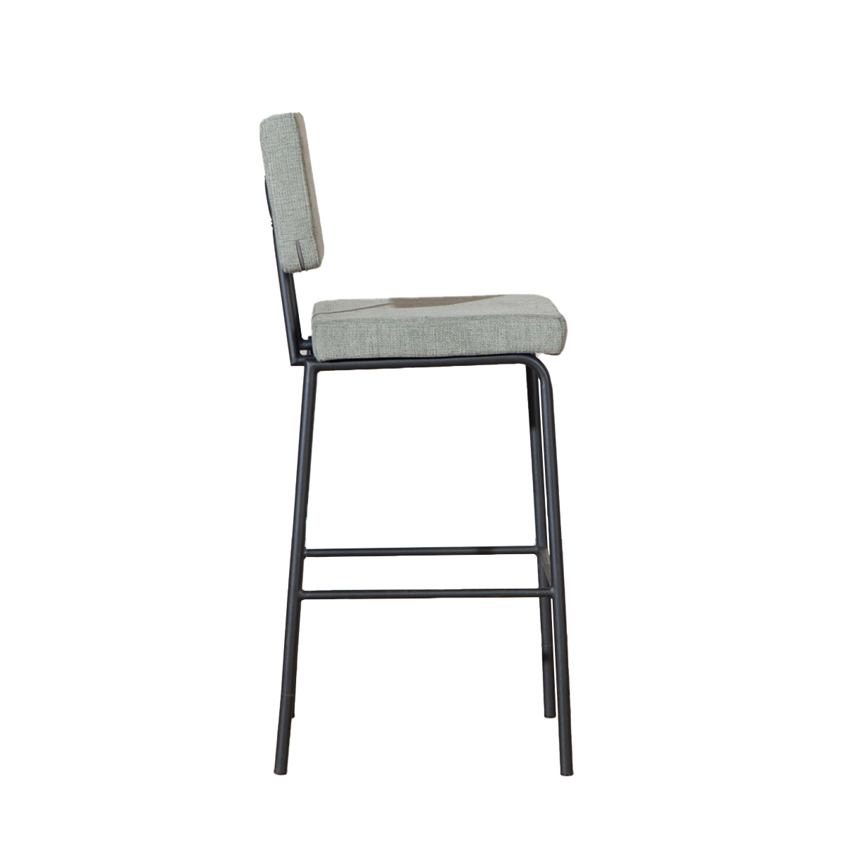 Scandinavian bar stool Aspen green recycled fabric 64-77 cm Recycled polyester 47 cm wide