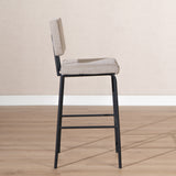Scandinavian bar stool Espen taupe recycled fabric 64-77 cm Recycled polyester 47 cm wide