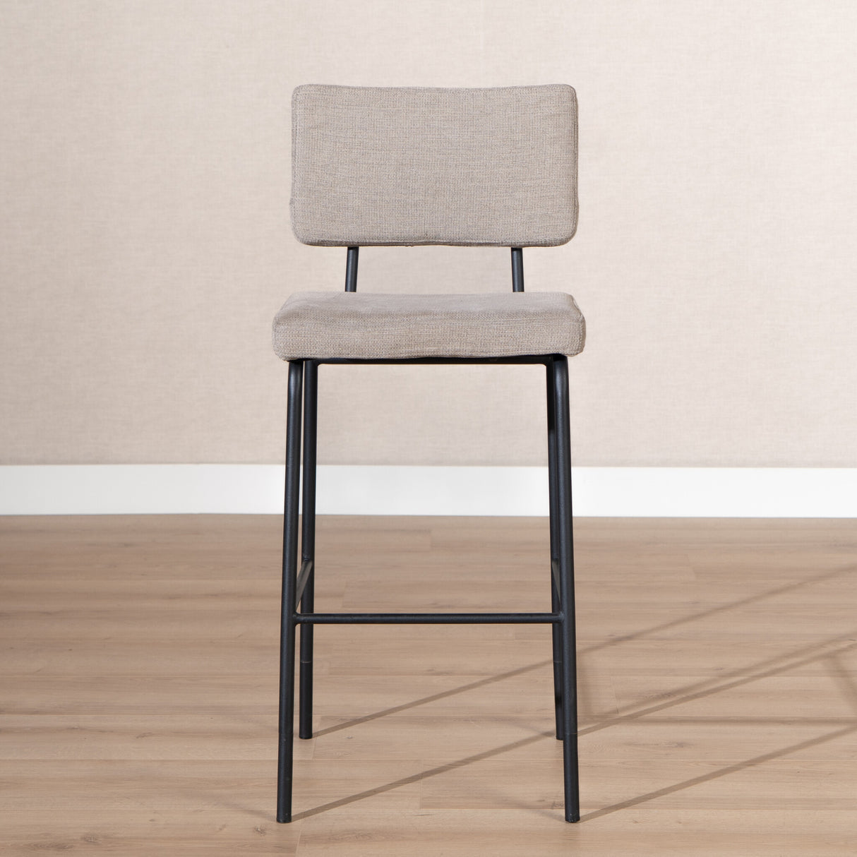 Scandinavian bar stool Espen taupe recycled fabric 64-77 cm Recycled polyester 47 cm wide
