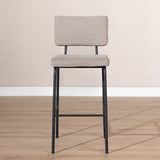 Scandinavian bar stool Espen taupe recycled fabric 64-77 cm Recycled polyester 47 cm wide