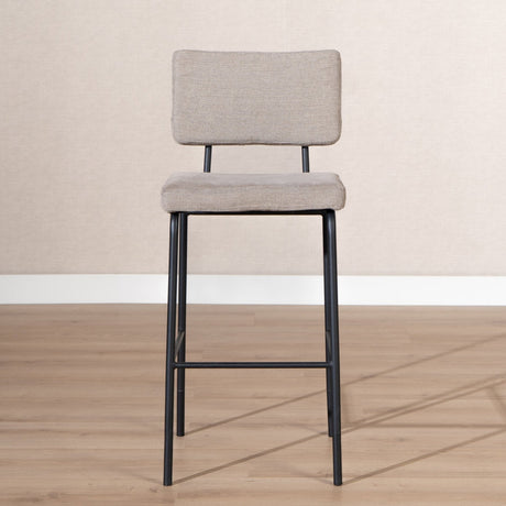Scandinavian bar stool Espen taupe recycled fabric 64-77 cm Recycled polyester 47 cm wide
