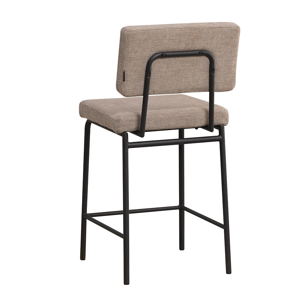 Scandinavian bar stool Espen taupe recycled fabric 64-77 cm Recycled polyester 47 cm wide