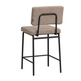Scandinavian bar stool Espen taupe recycled fabric 64-77 cm Recycled polyester 47 cm wide