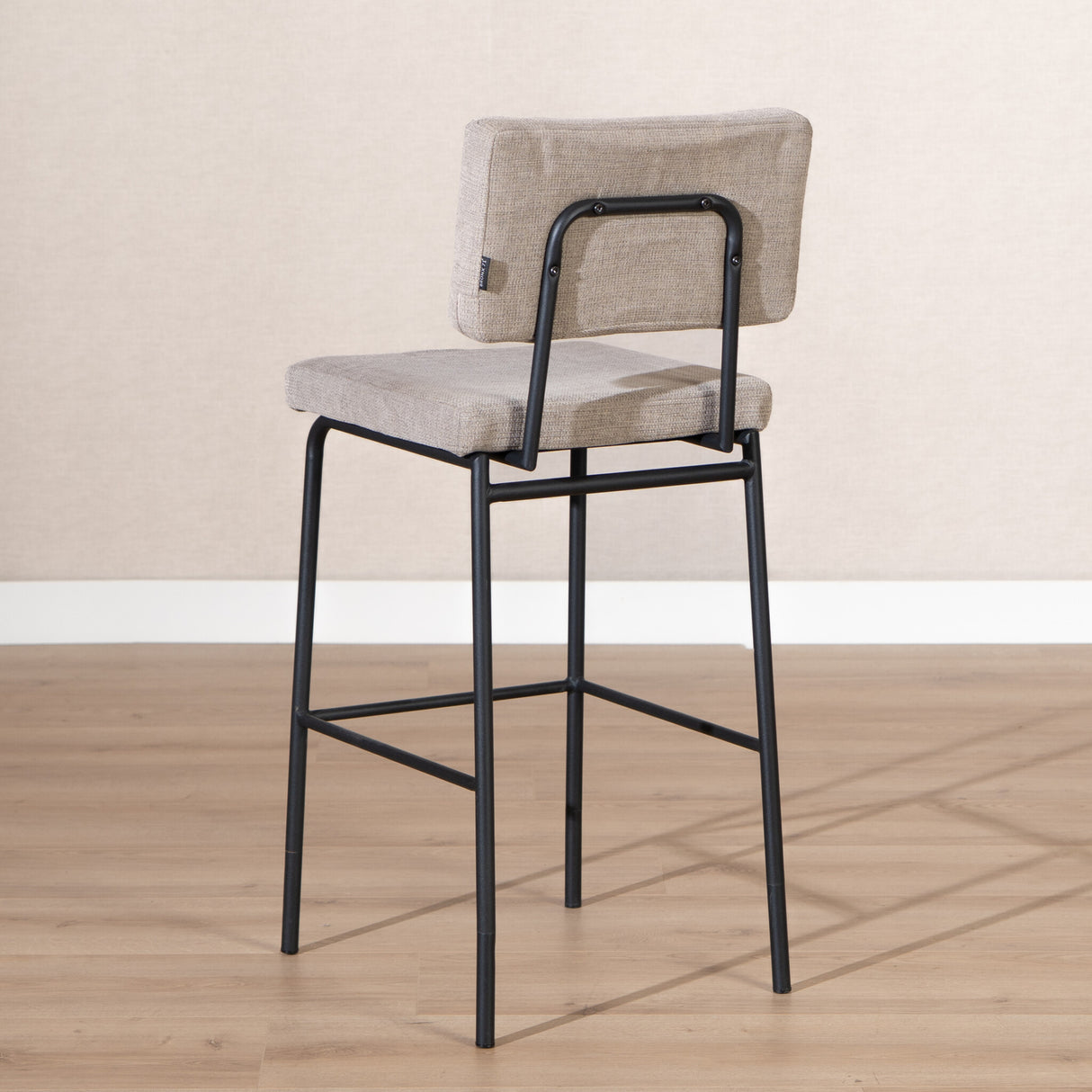 Scandinavian bar stool Espen taupe recycled fabric 64-77 cm Recycled polyester 47 cm wide