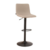 Scandinavian bar stool Eva swivel recycled fabric taupe 60-76 cm Recycled polyester 45 cm wide
