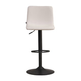 Scandinavian bar stool Eva swivel recycled fabric off white 60-76 cm - image 6