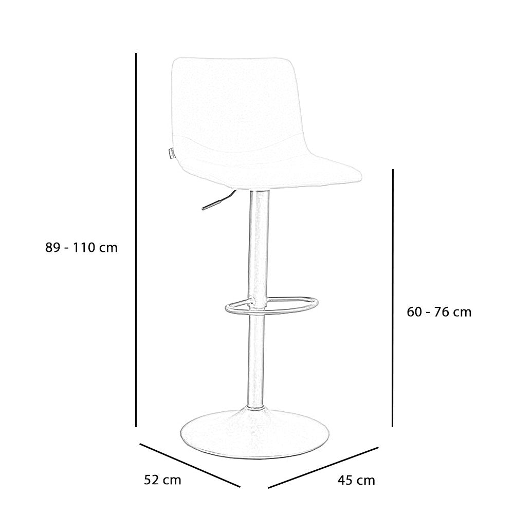 Scandinavian bar stool Eva swivel recycled fabric taupe 60-76 cm - image 7